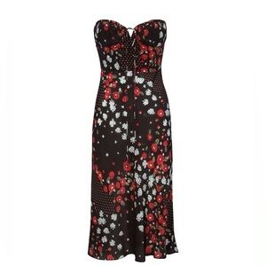 Realisation Par Iris Strapless Silk Midi Dress